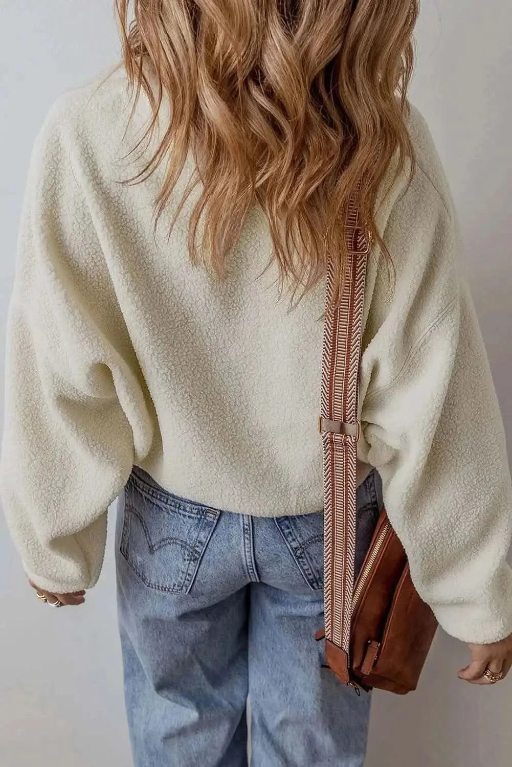 Cozy sherpa half snap jacket - Love Salve